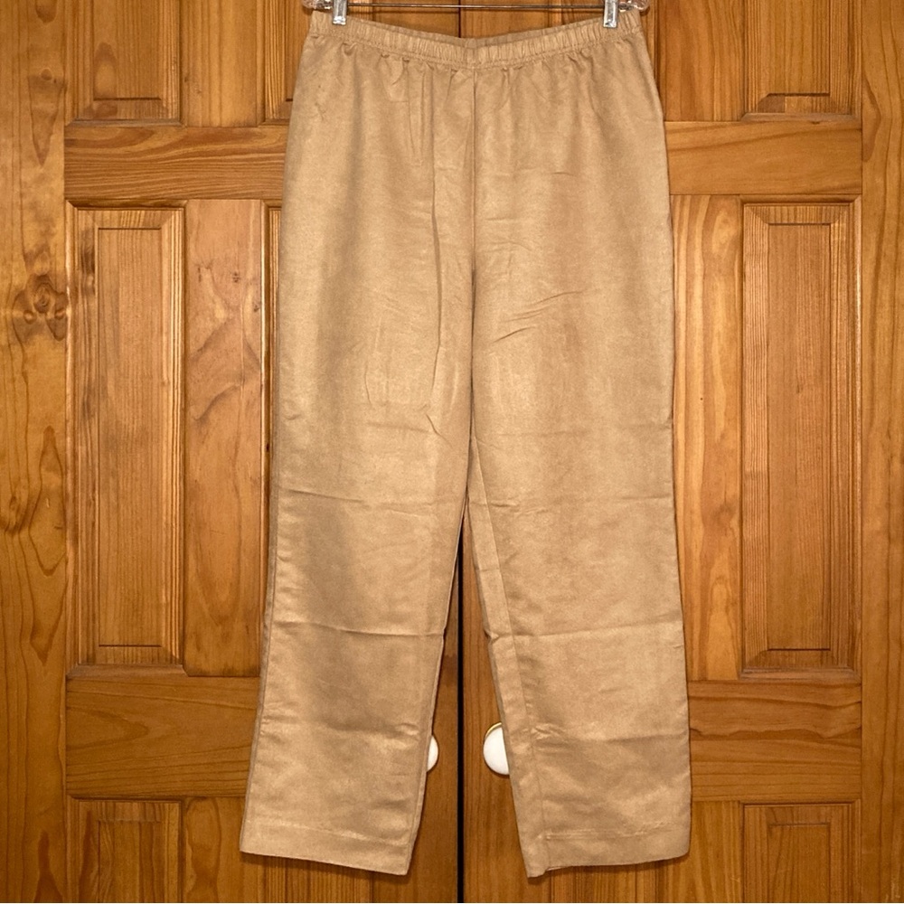 NWOT Blair Vintage 90s Pull On Pants Elastic Waist Tan Size LP Large Petite